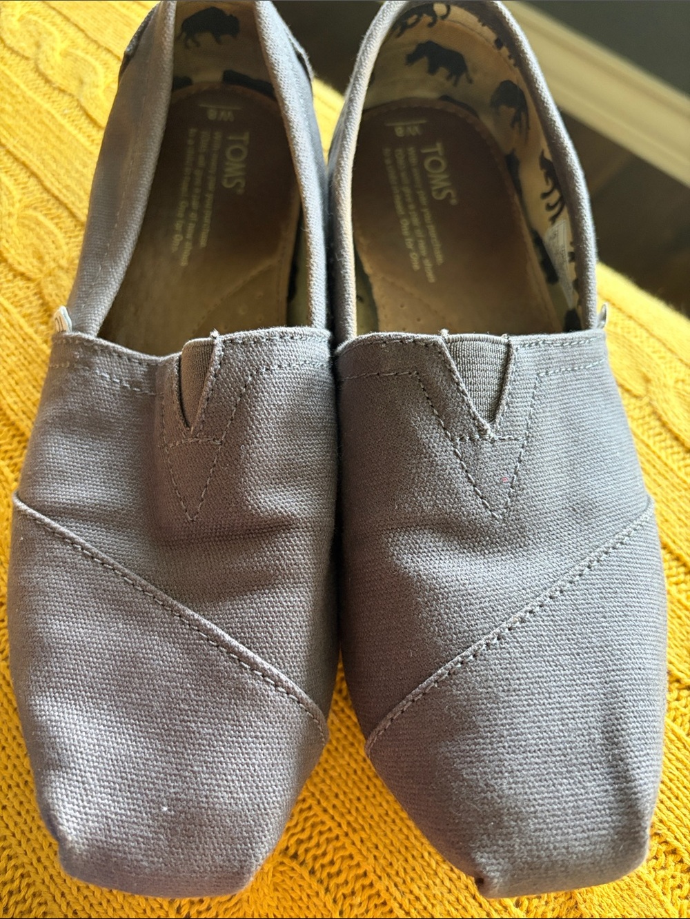 Toms Gray Canvas Slip-On Shoes